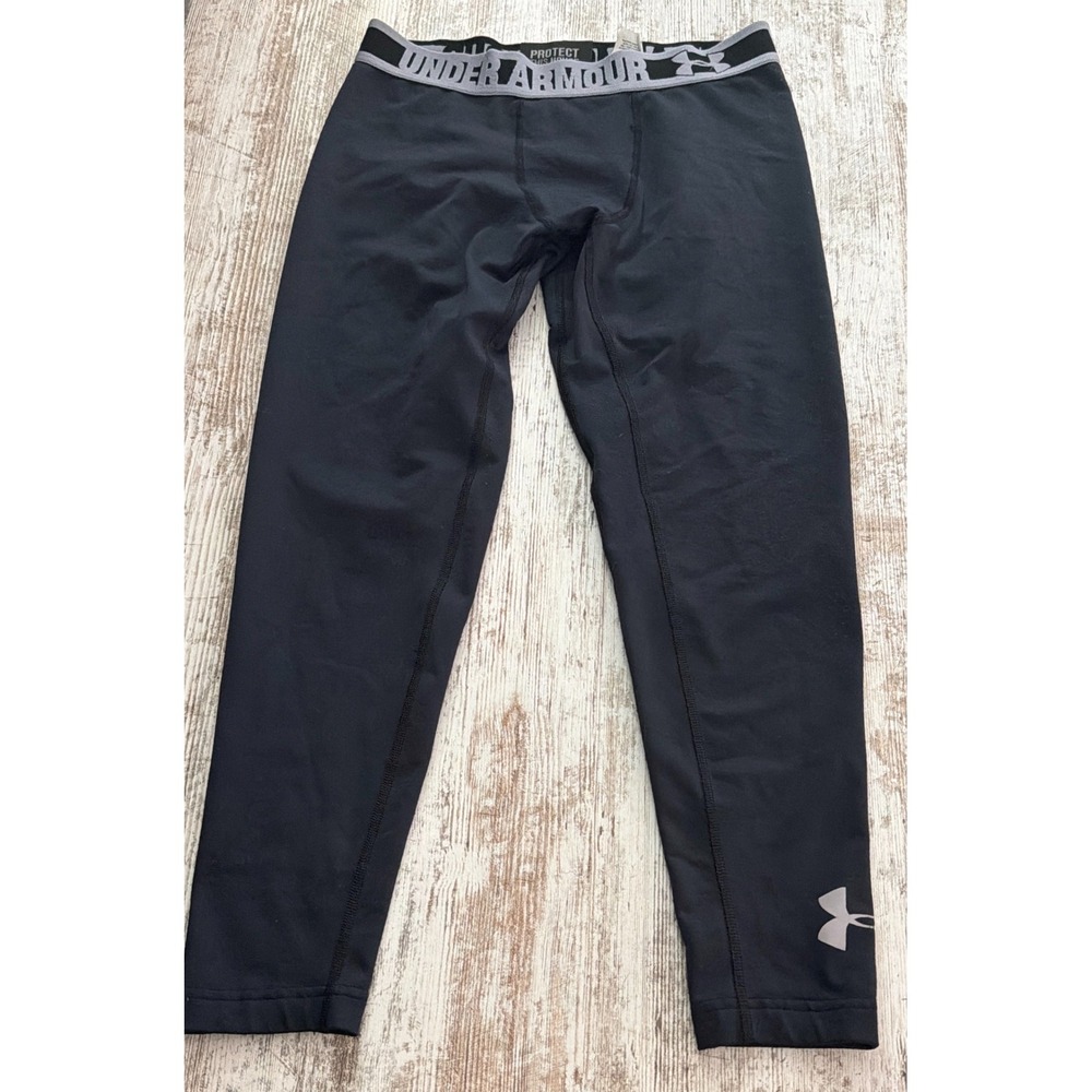 Youth Under Armour Black Sport Leggings Compression Tights Size L Large Boys